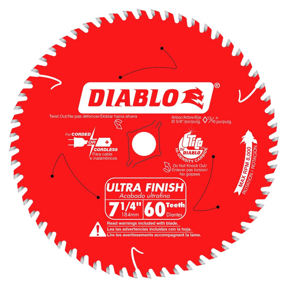 Diablo 7-1/4" 60T Ultra Finish Trim Saw Blades - Bulk