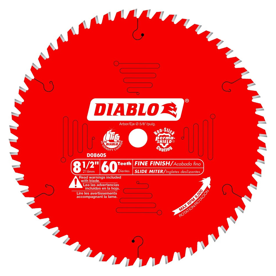 Diablo D0860S 8-1/2" 60T Fine Finish Saw Blades