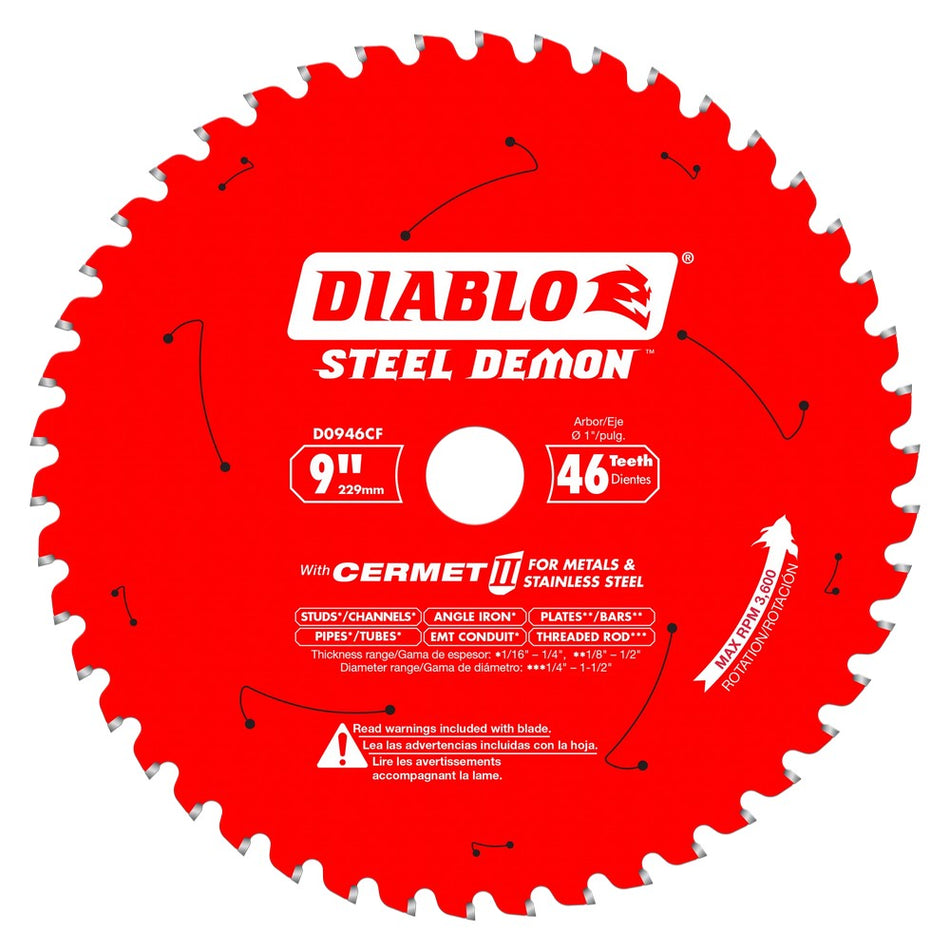 Diablo D0946CF 9" 46T Cermet II Saw Blade for Metals and Stainless Steel