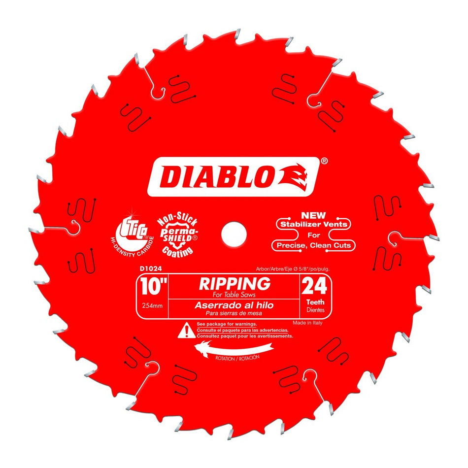 Diablo 10" 24T Ripping Saw Blades - Carded
