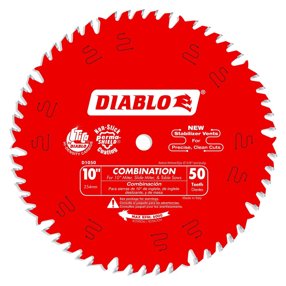Diablo 10" 50T Combination Saw Blades - Carded