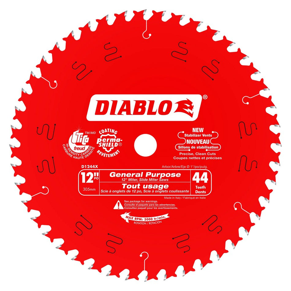 Diablo 12" 44T General Purpose Wood Saw Blades - Carded