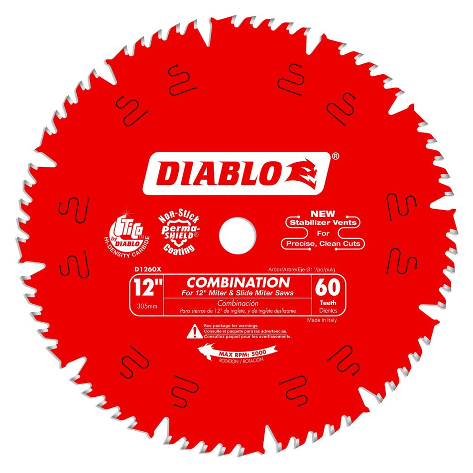 Diablo 12" 60T Combination Saw Blades - Carded