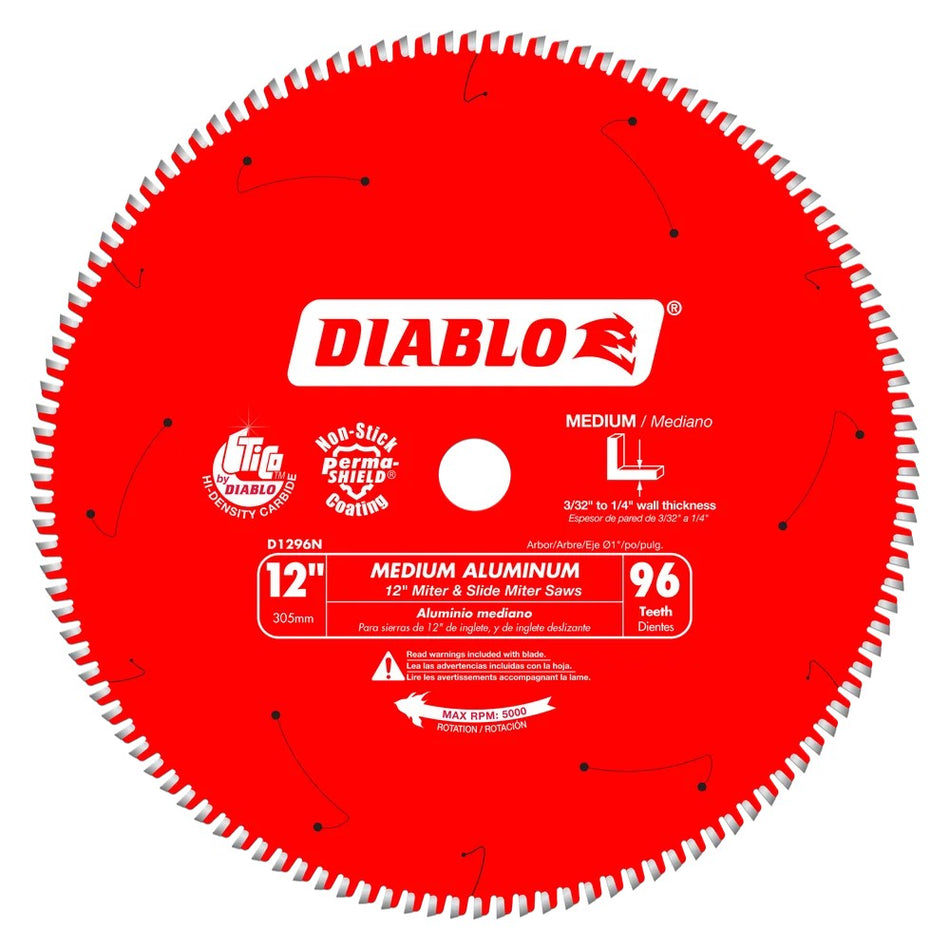 Diablo D1296N 12" 96T Medium Aluminum Saw Blade