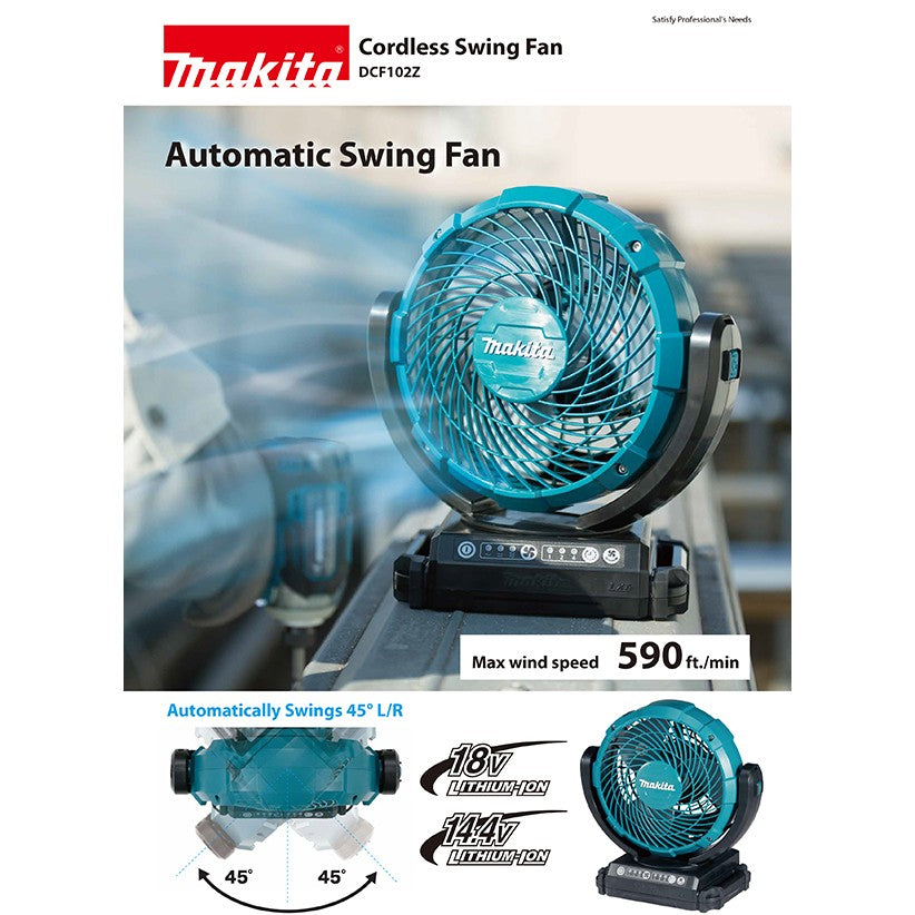 Makita DCF102Z Cordless Electric Jobsite Swing Fan Lethbridge