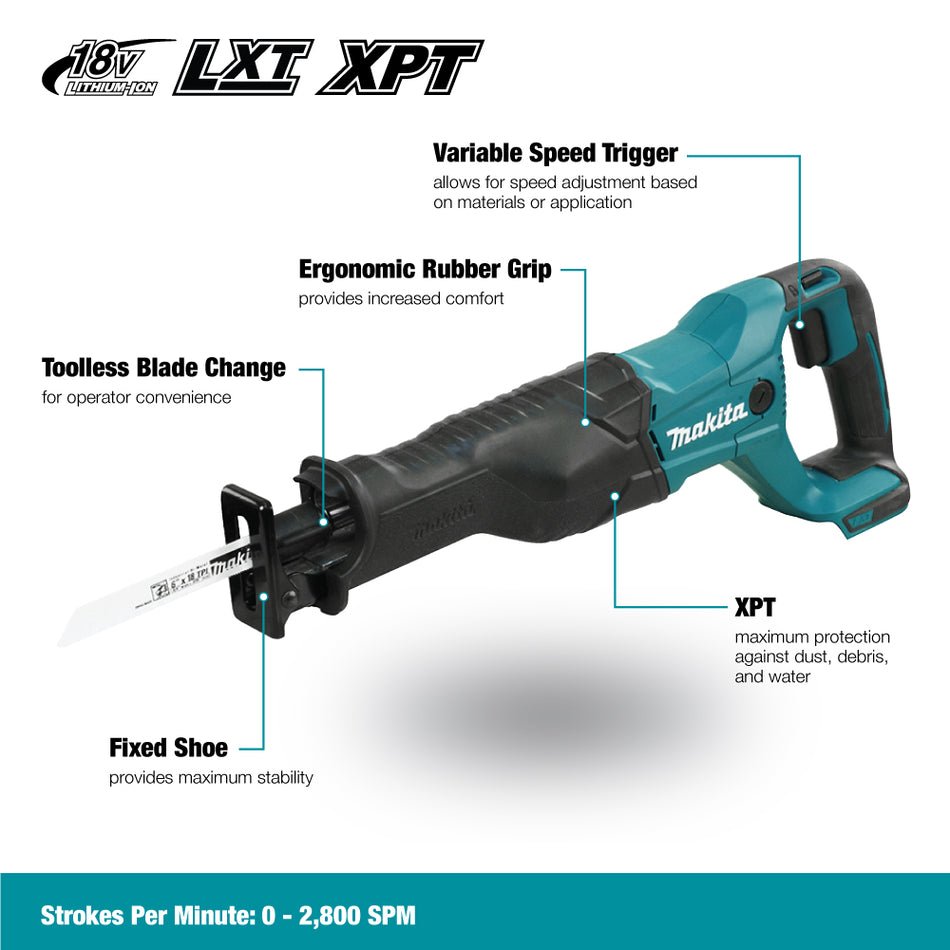 Makita DJR186Z Cordless Reciprocating Saw (Tool Only)