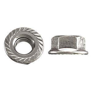 Zinc Plated Hard Serrated Coarse Flange Nuts - Metric