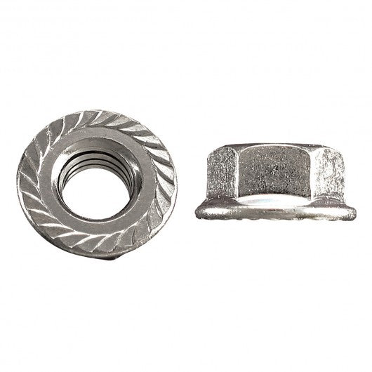 Zinc Plated Hard Serrated Coarse Flange Nuts - Metric