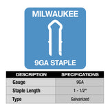 Milwaukee MPU112-960 1-1/2" 6 Gauge Galvanized Staples