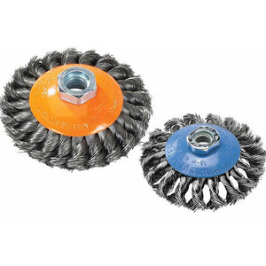 Walter Saucer Cup Brush with Knot-Twisted Wires for Aluminum, Stainless Steel