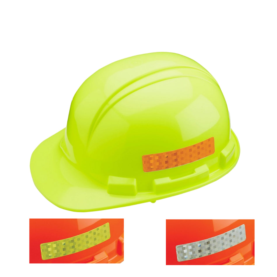 DSI/PIP Dyna-Brite 1" x 4" Stick On Reflective Strips for Hard Hats Available in a variety of colors