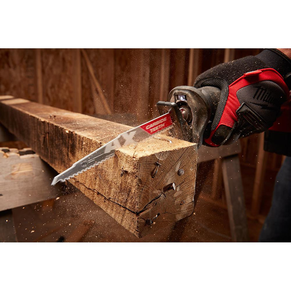 Milwaukee 12" 5TPI SAWZALL The AX with Carbide Teeth Wood Blades - 5 Pack