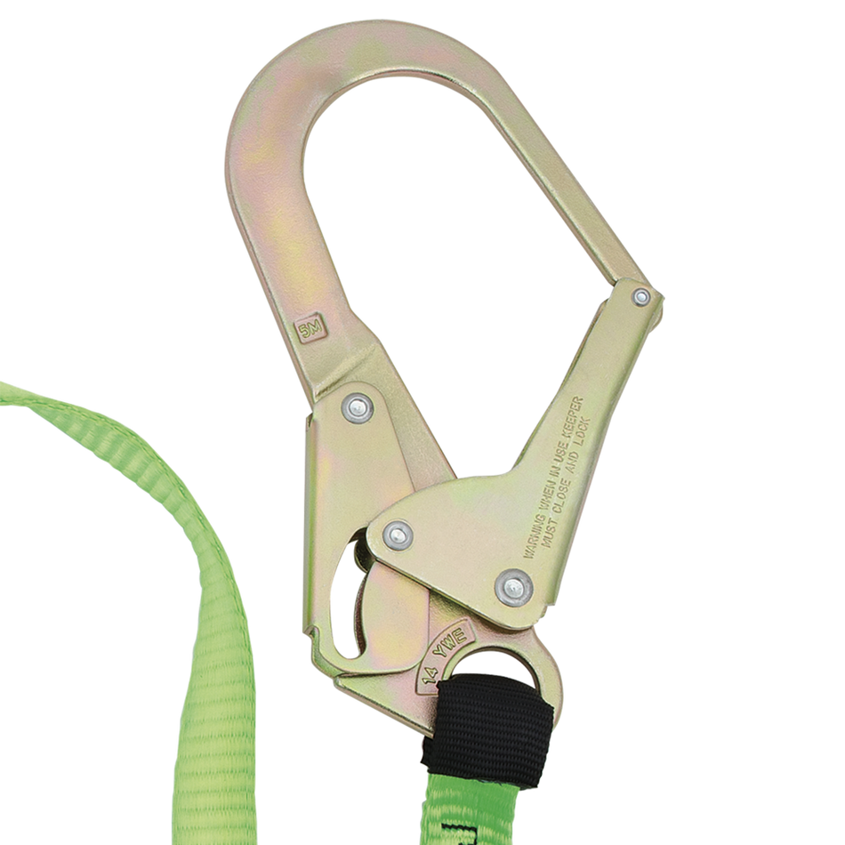 Peakworks SA-5402 Shock Absorbing Single Leg Lanyard with Snap & Form Hooks