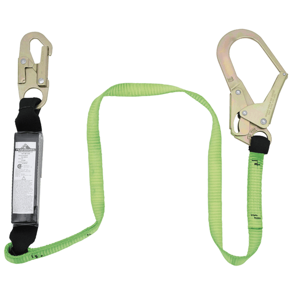 Peakworks SA-5402 Shock Absorbing Single Leg Lanyard with Snap & Form Hooks