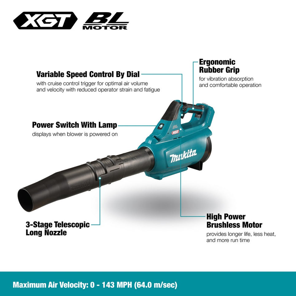 Makita UB001GM101 40V MAX XGT Li-Ion (4.0 Ah) BL Turbo Blower Kit